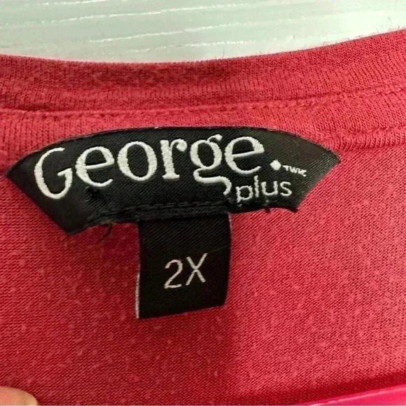 George T-Shirt Flowy Lace Red Size 2X - Picture 8 of 16